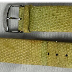 Philip Stein Teslar Gold Yellow Genuine Lizard Leather Watch Band Storage Case